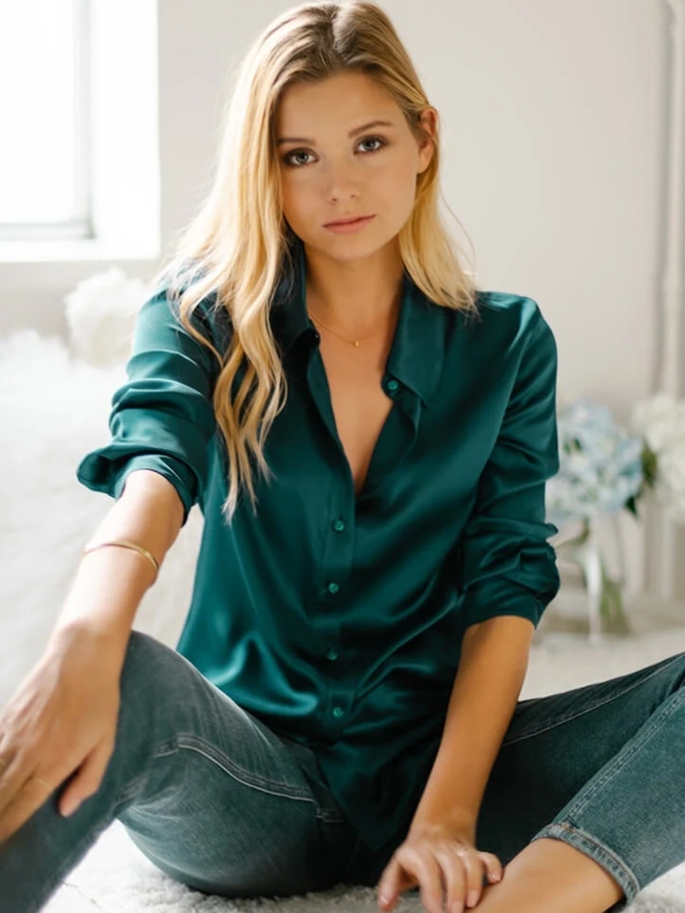 NWT Ravella Monaco Emerald Green Silk